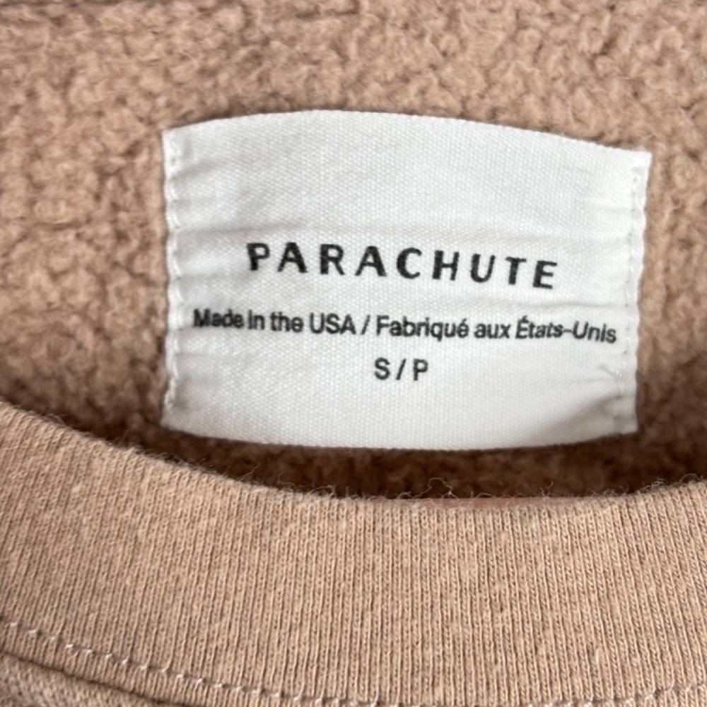 Parachute Crewneck Sweatshirt S 100% Organic Cotton Beige Quiet Luxury USA READ - Picture 7 of 12